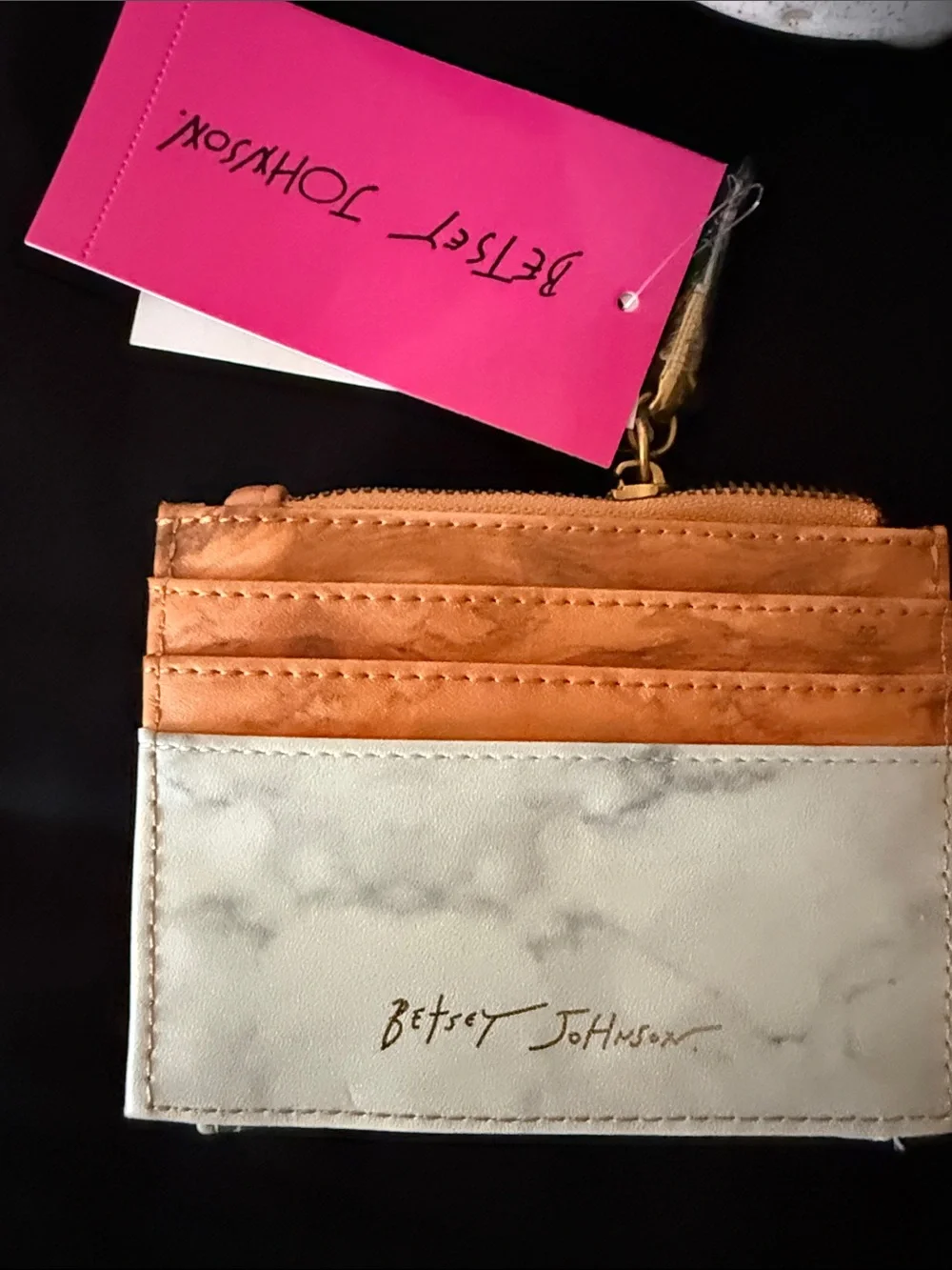 Embellished White and Orange Women's Wallet with Gold Accents